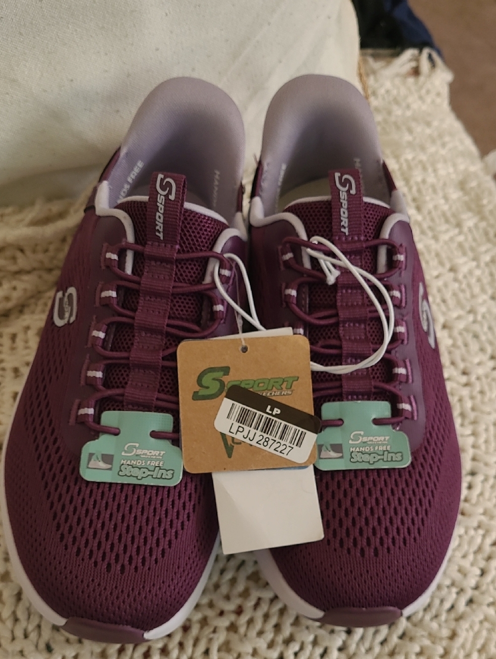 Skechers Women's Plum and White Slip-On Athletic Sneaker